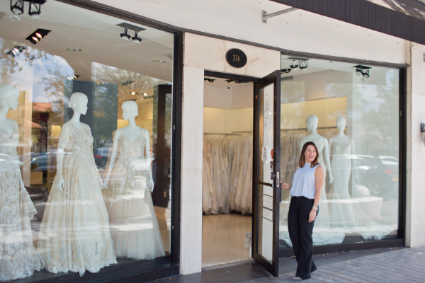 Hispanic entrepreneur, Lilian Masforroll, owner of Merlili Bridal Boutique